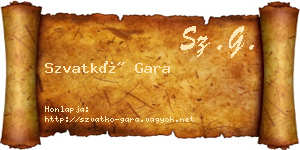 Szvatkó Gara névjegykártya