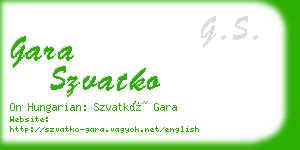 gara szvatko business card